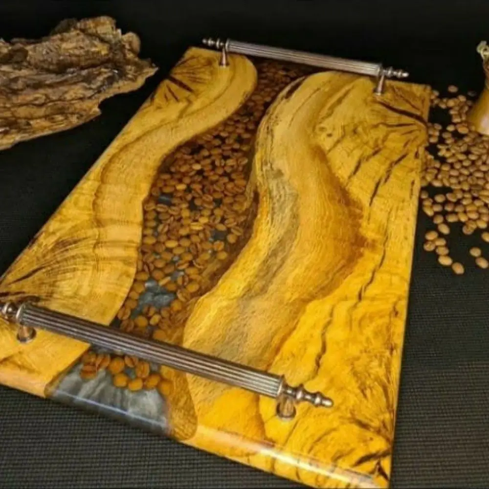 

Лоток для кофейных зерен роскошный подарок на день Святого Валентина, подарок на день рождения, подарок матери, новый домашний подарок, деревянный поднос в виде кофейных зерен Кухонные принадлежности, Кофейные принад