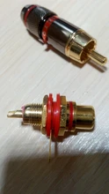 Conector RCA chapado en oro para montaje en Panel de chasis, toma de Audio, mampara con tuerca, copa de soldadura, venta al por mayor, 2 uds., 1 par