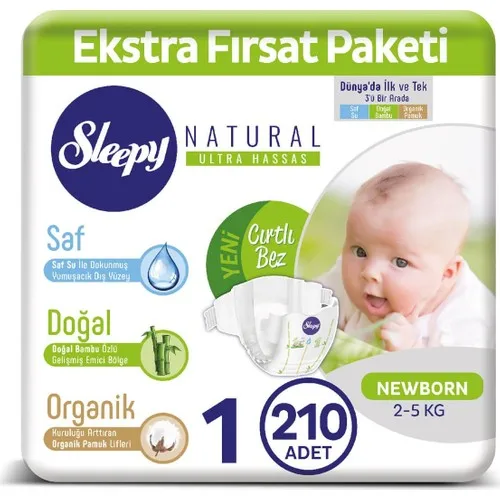 Sleepy Baby Diaper Ektra Occasion Pack 1 Number Newborn 210 Pcs 2-5 Kg