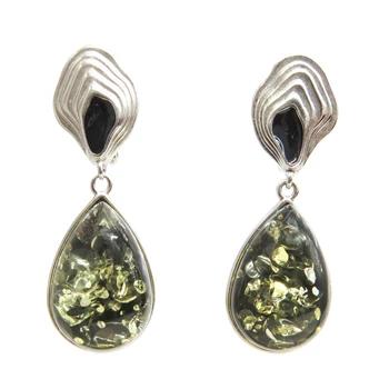 

Silver earrings Amber natural балтийский free shipping 925 sterling silver AG with янтарём set earrings 139
