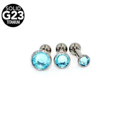 3pcs Aqau Gem 3 шт. G23 титановый плоский CZ драгоценный камень ухо траг хрящевая спираль очаровательные хрустальные раковины Lobe серьги штанга Серьги Для Пирсинга Ушей ювелирные изделия - Окраска металла: 3pcs Aqau Gem
