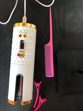 Rizador de pelo inalámbrico y giratorio automático, recargable por USB rizador de pelo, pantalla LED, herramienta de estilismo ajustable con temperatura
