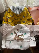 Baberos de algodón a la moda para bebé, ropa impermeable para comer para niño, bata babero de alimentación de manga larga, delantal de bebé, Bandana