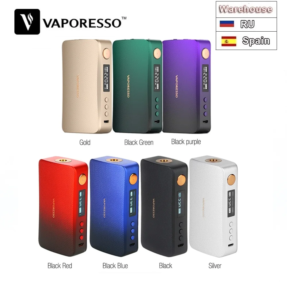 Обновленная версия! Оригинал 220 Вт Vaporesso GEN TC Box MOD W/все-новый набор микросхем Axon E-cig Vape Mod VS Vaporesso Polar TC Box MOD