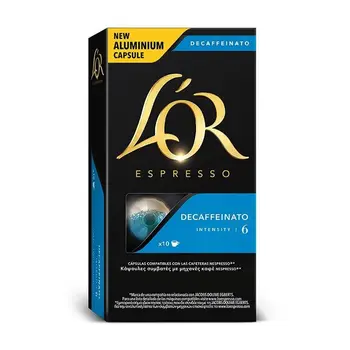 

DECAFFEINATO L'OR, 10 capsules aluminum compatible NESPRESSO