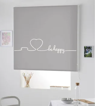 

Blind Iroa roll with drawing/Be Happy! ROLLER BLINDS TRANSLUCENT! (GRAY 100X175)