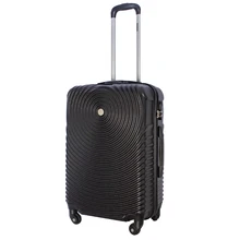 Чемодан на колесах PROFFI TRAVEL "TOUR SPACE" 24' пластиковый средний 64х43х26, ЧЕРНЫЙ, M