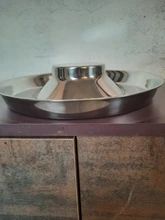 Dog-Bowl Puppy-Litter Stainless-Feeder Dish-Weaning Pet Food-Feeding Silver