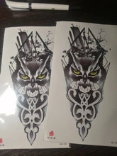 Temporary-Tattoo-Sticker Flash Wolf Tattoos-Leopard Flying Tiger Forest-Moon Fake Tatoo Men