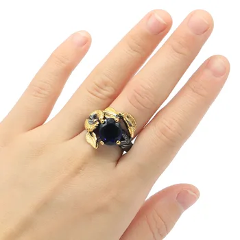 

22x20mm Sublime Antique Vintage Created Tanzanite Jewelry Making Black Gold Silver Rings