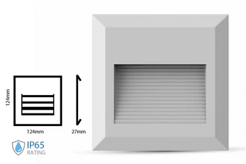

Spotlight lights Led steplight square white casing 2W neutral white IP65 mounting surface mounted SKU-1320