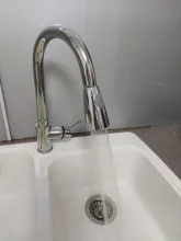 Kitchen-Faucets Tap-Mixer Swivel Pull-Out Single-Hole-Handle Silver 360-Degree Tap-408906