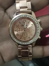 Reloj de lujo con diamantes de Ginebra para Mujer, cronógrafo de cuarzo con tachuelas de acero y tres ojos, a la moda