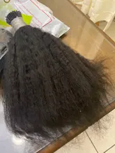 Microlinks-extensiones de cabello brasileño Afro para mujeres negras, cabello virgen 100%, con punta recta, a granel, EverBeauty