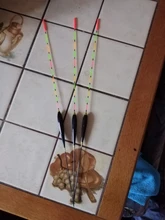 3 uds pesca Float de madera fluorescente de alta sensibilidad Bobber flotadores luminosos marcado audaz pesca flotador ligero accesorios de pesca