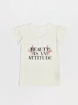 

Lettering Printed Ruffle Detail Viscose Pajamas set