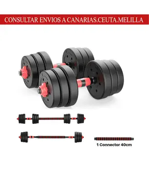 

Organic dumbbell set 2 in 1 with adjustable bar and accessories 10 KG - 15 KG - 20 KG - 25 KG - 30 KG - 40 KG AND 50KG