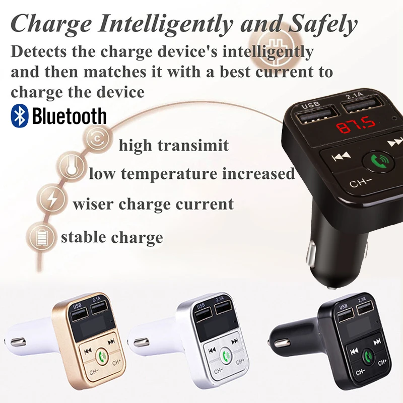 Автомобильный Bluetooth FM передатчик беспроводной Handsfree светодиодный MP3 плеер USB