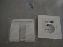 Herepow 2020 toma de corriente de pared teléfono blanco toma con conexión a tierra 16A EU estándar toma de corriente eléctrica con cargador USB de doble puerto 2100mA