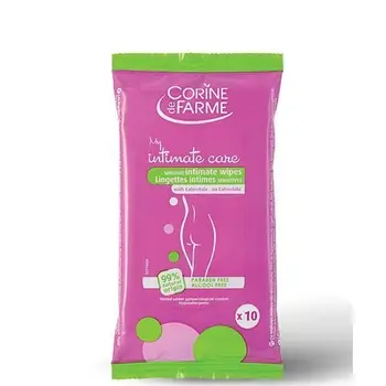

CORINE OOF FARME 10 intimate Wipes-soft Texture-Ultradouce-Enriched with calendula extract