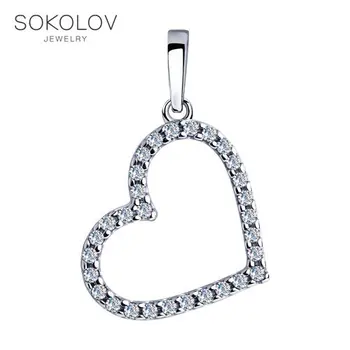 

SOKOLOV suspension of silver with fianitami, fashion jewelry, 925, women's/men's, male/female, women's male, pendants for neck women