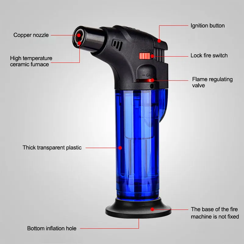 BBQ Kitchen Welding Torch Lighter Butane Jet Gas Lighter Turbo Portable Spray Gun 1300 C Windproof Cigar Pipe Lighter Outdoor