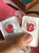 2 unids/par-lentillas de colores para disfraz de Halloween, lentes de contacto para ojos de Anime, colores para Cosplay, Rojo