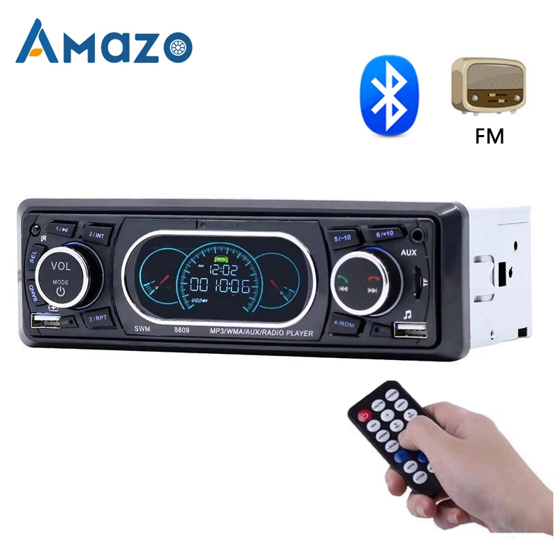 1 Din автомагнитола FM Bluetooth Aux-in USB Стерео Авторадио In-dash 12 В Автомобильный MP3-плеер 1din мультимедийный плеер с пультом дистанционного управления