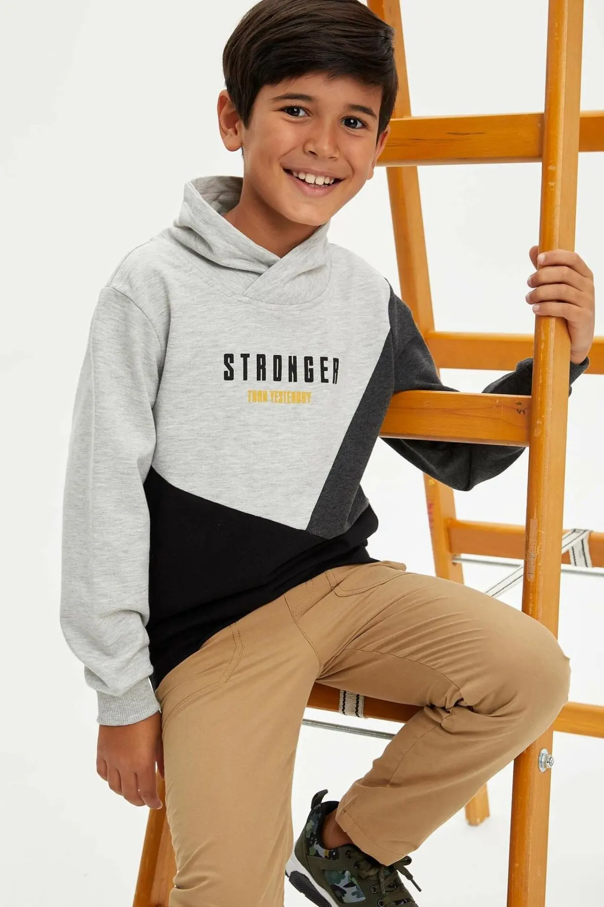 DeFacto/модные пуловеры в стиле пэчворк для мальчиков повседневные топы с длинными