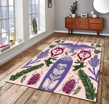 

Scandinavian Figures 5 Patterned Carpet ,Non Slip Floor Carpet,Teen's Carpet,Turkish Rug