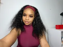 Younsolo-pelucas de cabello humano brasileño Remy para mujeres negras, diadema con ondas, sin pegamento, peluca y bufanda, 8-28 pulgadas