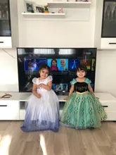 Las niñas Elsa vestido Cosplay reina de la nieve 2 disfraz Elsa niños disfraz fiesta de cumpleaños de Anna vestidos de princesa ropa nueva
