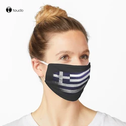 Greece Brush Stroke Greek Flag Face Mask Filter Pocket Cloth Reusable Washable
