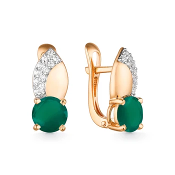 

Gold earrings with onyx and cubic zirconia sunlight sample 585