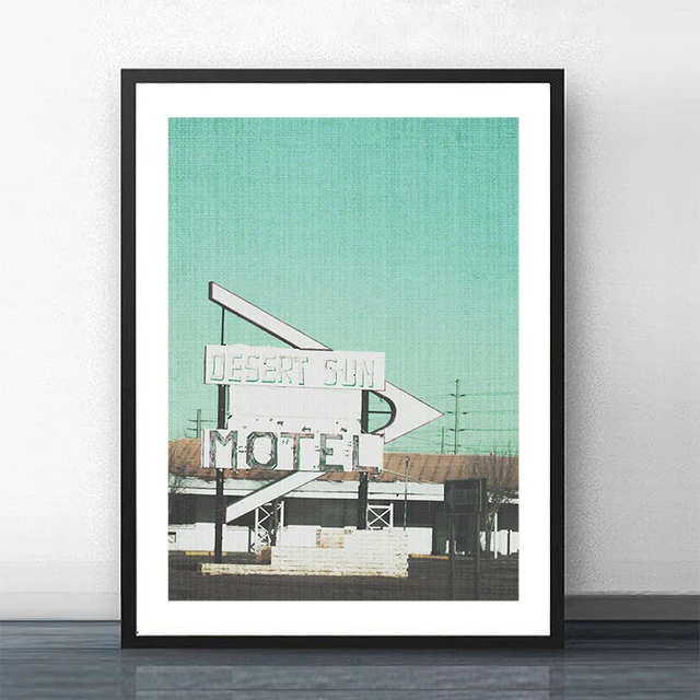 Vintage Hotel Motel Sign Canvas Art Print