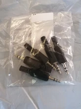 5 unids/lote conector de auriculares de 3,5mm macho conector de audio de dos canales 3,5 Mm con carcasa de plástico negro tamaño 5x0,9 cm