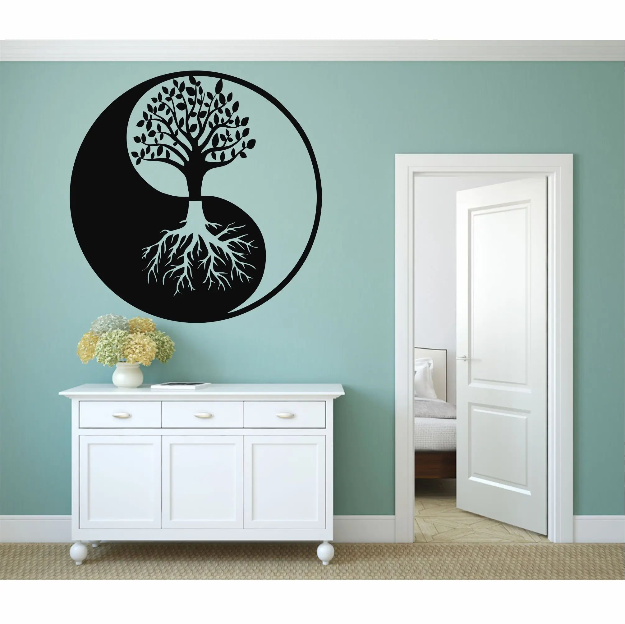 Metal Wall Art Tree Of Life Wall Art Metal Yin Yang Decor Metal Wall Decoration Wall Hangings Plaques Signs Aliexpress
