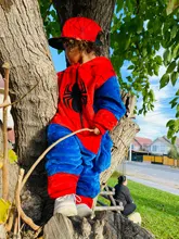 Niño niña Pijamas niños Pijamas nuevo Unisex Pijamas araña de chico de dibujos animados de animales pijama de Cosplay Onesie ropa de dormir Sudadera con capucha