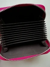 PURDORED 1 pc hombres de negocios titular de la tarjeta de cuero genuino titular de la tarjeta de crédito de las mujeres de la cremallera bolsillo tarjetero Unisex cremallera monedero de la moneda