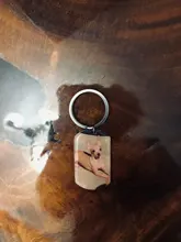 Llavero personalizado de acero inoxidable para foto de perro y amor, grabado, fotografía, recuerdo