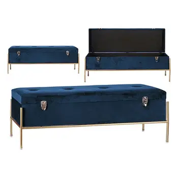 

Storage chest with seat Blue Velvet (40 x 43 x 120 cm)