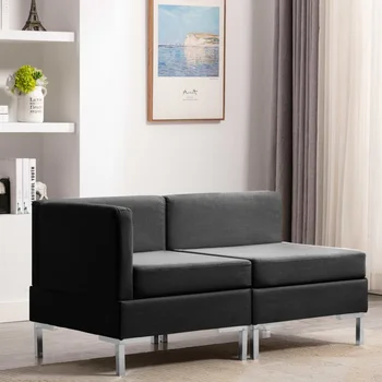 

Black sofa fabric sofa Set to 2 units