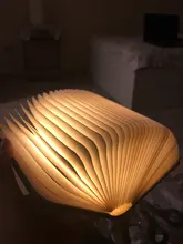 Table-Lamp Desk Led-Book Night-Light Wooden Magnetic Home-Decoration Foldable Creative