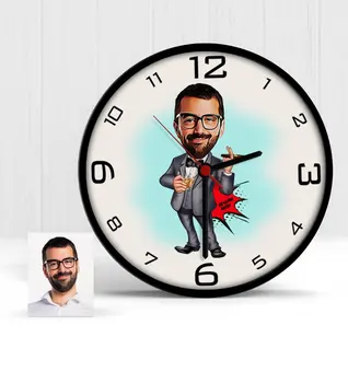 

Personalized Mr Boss Cartoon Wooden Wall Clock-3
