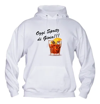 

Felpa Con Cappuccio uomo basic Top Qualità Top Vestibilità- OGGI SPRITZ DI GIOIA MADE IN ITALY