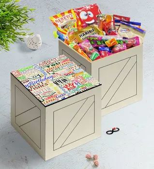 

Personalized Happy Birthday In Wooden Box Nostalgic Lezzetler Gift Seti-2