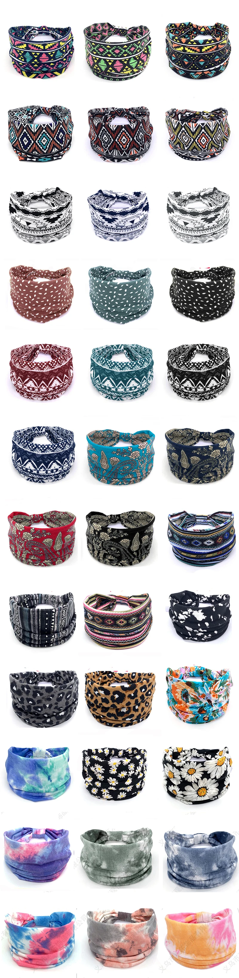 Bohemia BOHO Wide Cotton Stretch Women Headbands Headpiece Headwrap Turban Headwear Bandage Hair Bands Bandana Fascinator crocodile hair clips