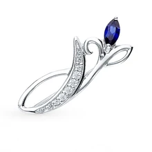 Серебряная брошь с сапфирами SUNLIGHT проба 925