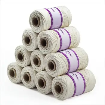 

MaQrome Macrame Cord Single Twisted Yarn Set of 10 Pieces Natural 3 mm