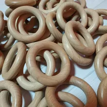 Lets Make-anillos de madera para dentición de bebé, roedores de madera de arce Natural de superficie lisa 98/70/55/40mm, sin Bpa, 50 Uds.